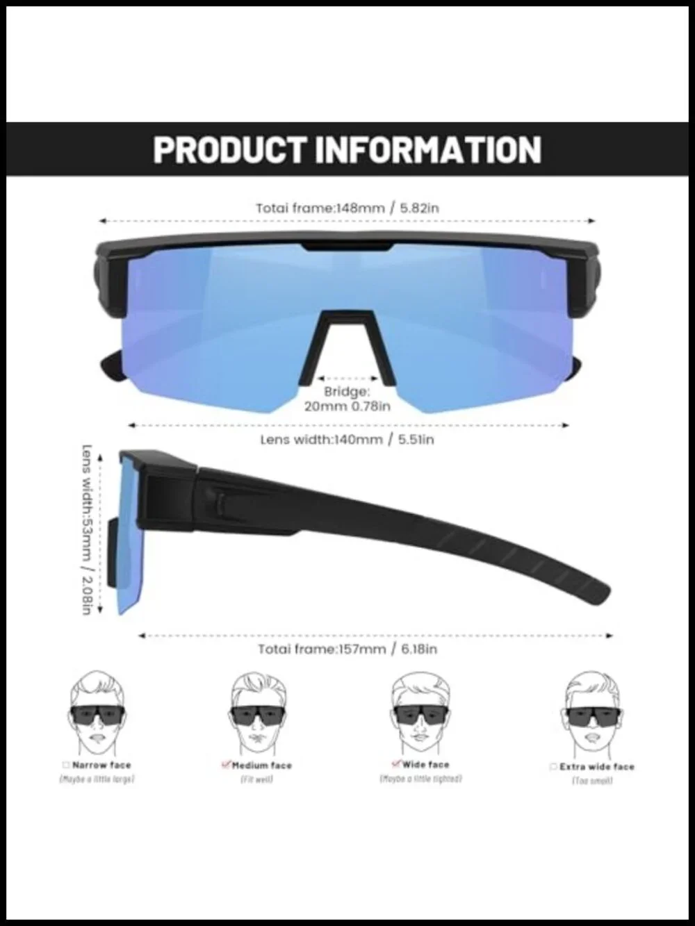 Polarized Fit Over Sunglasses UV400 Wrap Around for Driving Cycling Fishing